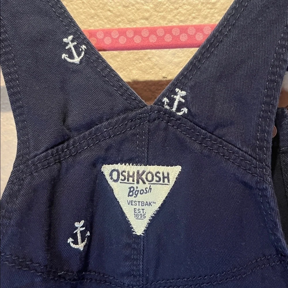 Oshkosh B’Gosh Baby Girl’s Navy Blue Anchor Overall Dress Jumper Size 2T